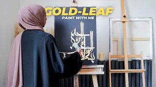 Paint with me 🌙 Arabic calligraphy in gold-leaf | No music, no talking