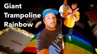 Huge trampoline rainbow