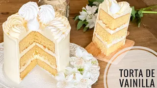 TORTA DE VAINILLA SÚPER HÚMEDA Y ESPONJOSA