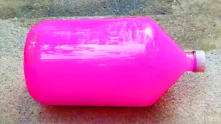 Breaking big pink glass bottles ⚠️🔥 Crushing Crunchy & Soft Things !