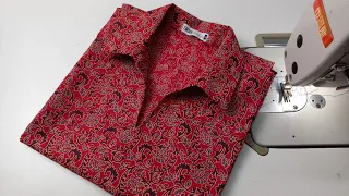 Shirt collar kurti cutting and stitching , easy method