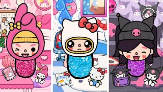 KUROMI, MELODY, HELLO KITTY 🩷♥️🖤 TRIPLETS SEPERATED At Birth | Toca Sad Story | Toca Boca