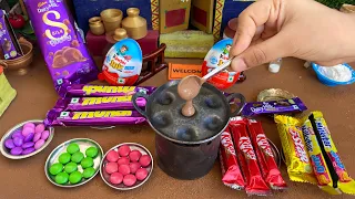 Miniature All Chocolate kinder Joy Chocolate Cake Recipel Dairy Milk Choco Lava Cake l Mini Cooking 