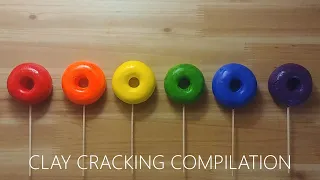 Rainbow donut clay cracking compilation 2 천사점토 무지개 도넛 점토 부수기 위주로 편집