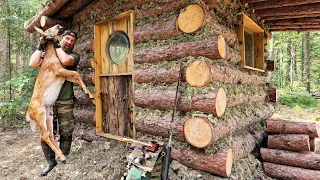 Building a Bear-Proof Survival Log Cabin ALONE (Deep in the Canadian Wilderness)