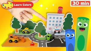 New Show! Color Crew Magic | Educational Video | COLOR CREW - Vehicles & Bowling Game | Learn Colors