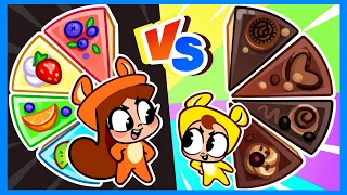 No, No! Don't Overeat❌ | Chocolate VS Rainbow Pizza Challenge 🎵 Kids Cartoons by Dip Dap Dop