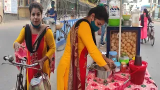 Indian Hard Working Lady Selling Golgappa (Panipuri/Fuchka/Dahi Fuchaka) | Bengali Street Food India