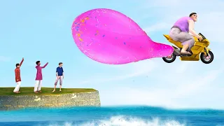मिनी बाइक विशाल गुब्बारा Mini Bike Giant Balloon Funny Hindi Comedy Video