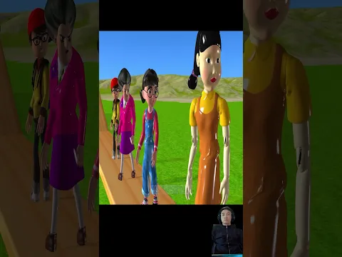 Squid Game vs Scary Teacher 3D Slopes Wooden Wheel Level Max Jump Up Challenge #shorts
