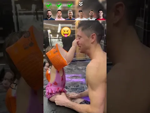 Benzema VS Messi VS Neymar VS Lewandowski VS Ramos VS Ronaldo : Swimming with their kids 🌊🤽‍♂️