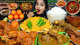 ASMR Eating Mutton Josh,Chicken Vindaloo Curry,Fish Fry,Biryani,Egg Big Bites ASMR Eating Mukbang
