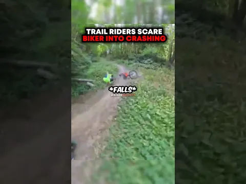 Trail Riders Scare Biker Into Crashing 😬