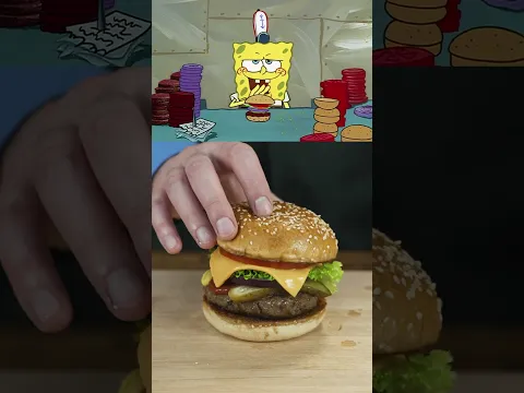 Spongebob's Krabby Patty Extra Onions 🍔One Crying Johnny, coming up! #spongebob #krabbypatty #burger