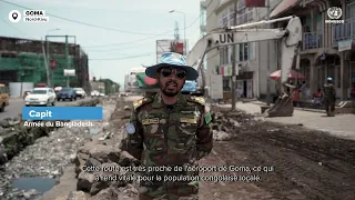 Les Casques bleus de la #MONUSCO réaménagent la route de l'aéroport de Goma
