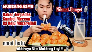 Giilaaa Pedes Banget 🗿 Bakso Mercon Isi Keju Mozarella ! ASMR INDONESIA