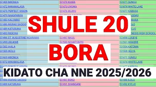 SHULE 20 BORA TANZANIA MATOKEO YA FORM FOUR 2025/2026 Top 20 Best schools csee Necta results...