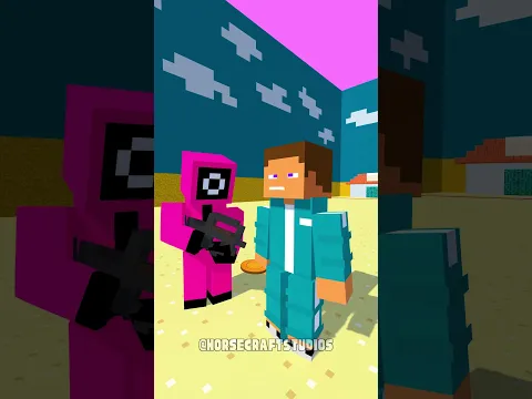 SQUID GAME Love Run:  Steve and Alex #minecraft #shorts #fyp
