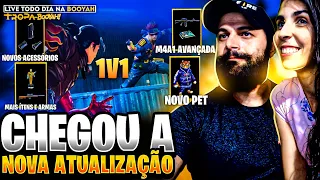 🔥FREE FIRE AO VIVO🔥A NOVA ATUALIZAÇÃO VAMOS CONFERIR AS MELHORIAS E NOVIDADES🔥