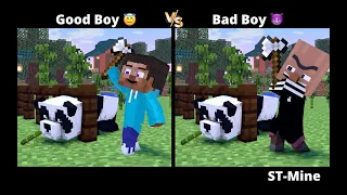 Good Boy VS Bad Boy. Baby Steve does Good Deeds. @ST-Mine