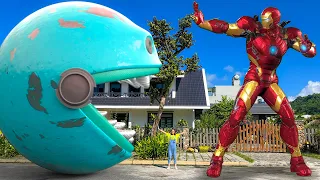 22nd Century Future Technology VFX - Pacman vs Ironman Robot War