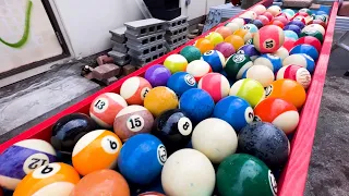 Giant Dragon Ball + Rain Gutter Marble Run + Billiard Ball