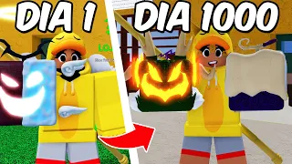 PASSEI 1000 DIAS GIRANDO FRUTAS NO BLOX FRUITS