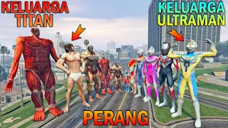 KELUARGA ULTRAMAN PERANG LAWAN KELUARGA TITAN, ULTRAMAN UPIN IPIN TAKUT - GTA 5 BOCIL SULTAN