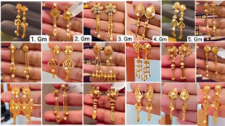 Light Weight Gold Earrings With Price |Gold Sui Dhaga Earrings With Price |Gold Earrings Designs #38