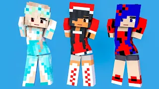 SUPER IDOL DANCE MEME CHRISTMAS APHMAU, PRINCESS SERENITY AND LADYBUG - MINECRAFT ANIMATION #shorts