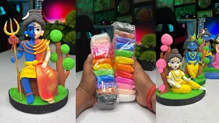Mahadev Parvati idol making with Super Clay / Shiv Shakti making har har Mahadev #artfreak