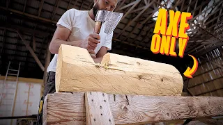 Log Joinery: Hand-Hewing & Woodworking ASMR