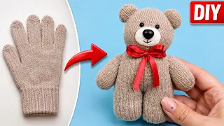 Из одной перчатки сделала Милого Медвежонка 🐻🧤 Легко! У вас получится 💛 Teddy bear making DIY