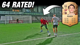 CAN WE DRIBBLE PAST A 64 RATED DEFENDER? skillNshoot vs Pro Football Player