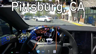 Navigating around Pittsburg, CA in FSD BETA