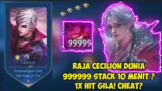 RAJA CECILION DUNIA WINRATE 90% 10 MENIT 99999 STACK? DAMAGE 1 HIT | MOBILELEGENDS