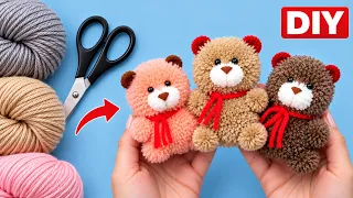 Проще не бывает! Как сделать самого Милого Маленького Медвежонка из Ниток 🧸 Yarn Teddy Bear making