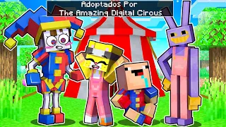 ¡ADOPTADOS POR THE AMAZING DIGITAL CIRCUS EN MINECRAFT! 🎪 | MICHI MIAU Y BEBE NOOB CON POMNI Y JAX