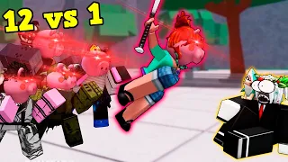 12v1 Me ATACAN MUCHAS PENNYS en LOS CAMPOS DE BATALLA MÁS FUERTES ROBLOX Momentos Divertidos 🤣