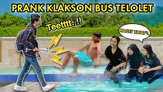 PRANK KLAKSON BUS TELOLET.. AUTO NGOMONG R4MAH.. !!