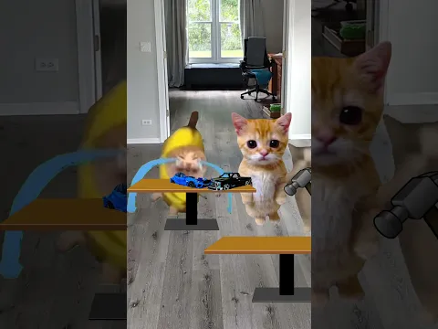 Banana cat and elgato #bananacat #happycat #happyhappycat #catmemes #shorts #animation