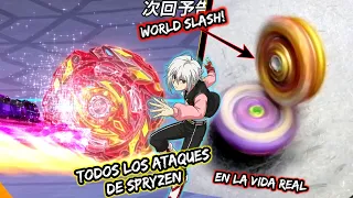 *TODOS* LOS ATAQUES DE SPRYZEN *EN LA VIDA REAL* Beyblade Burst | NeozBey