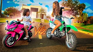 APOSTEI UMA CORRIDA COM A MINHA AMIGA * moto vs moto *