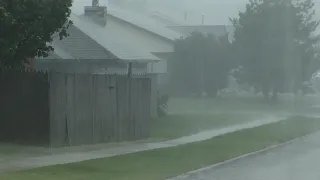 Sleep Instantly with a Torrential Rainstorm Falls in a Suburban Neighborhood 💤| Rain Thunder Sounds