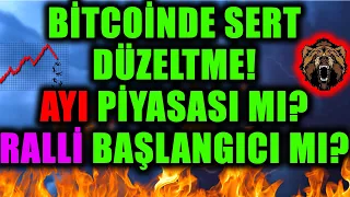 BITCOINDE SERT DÜZELTME! PİYASA YÖNÜ NE TARAFA GİDECEK! |Btc Analiz| Altcoin |