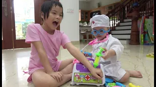 Baby doctor for mother and sister - nursery rhymes for babies and miss polly had a dolly song & toys