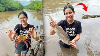 SACANDO CANGREJOS POR LA LLUVIAS FUERTES EN EL SALVADOR 🦀🦀