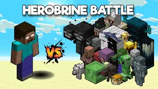 HEROBRINE vs Every mob in Minecraft (Bedrock & Java Edition) - Minecraft 1.21 Herobrine vs All Mobs
