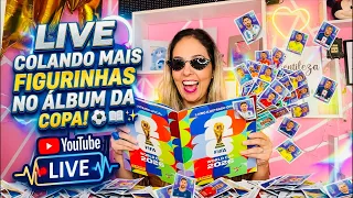 Live colando mais figurinhas no álbum da Copa! ⚽📖✨