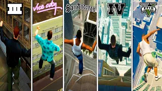 Saltando del Edificio Mas Alto en Todos los GTAs  (GTA3, GTA VC, GTA SA, GTA 4, GTA 5)